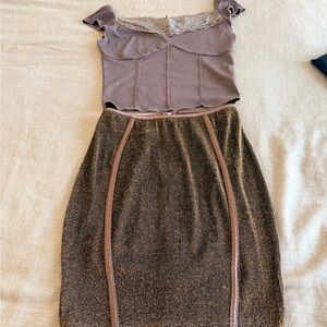Windsor Brown and Gold Glitter Dress